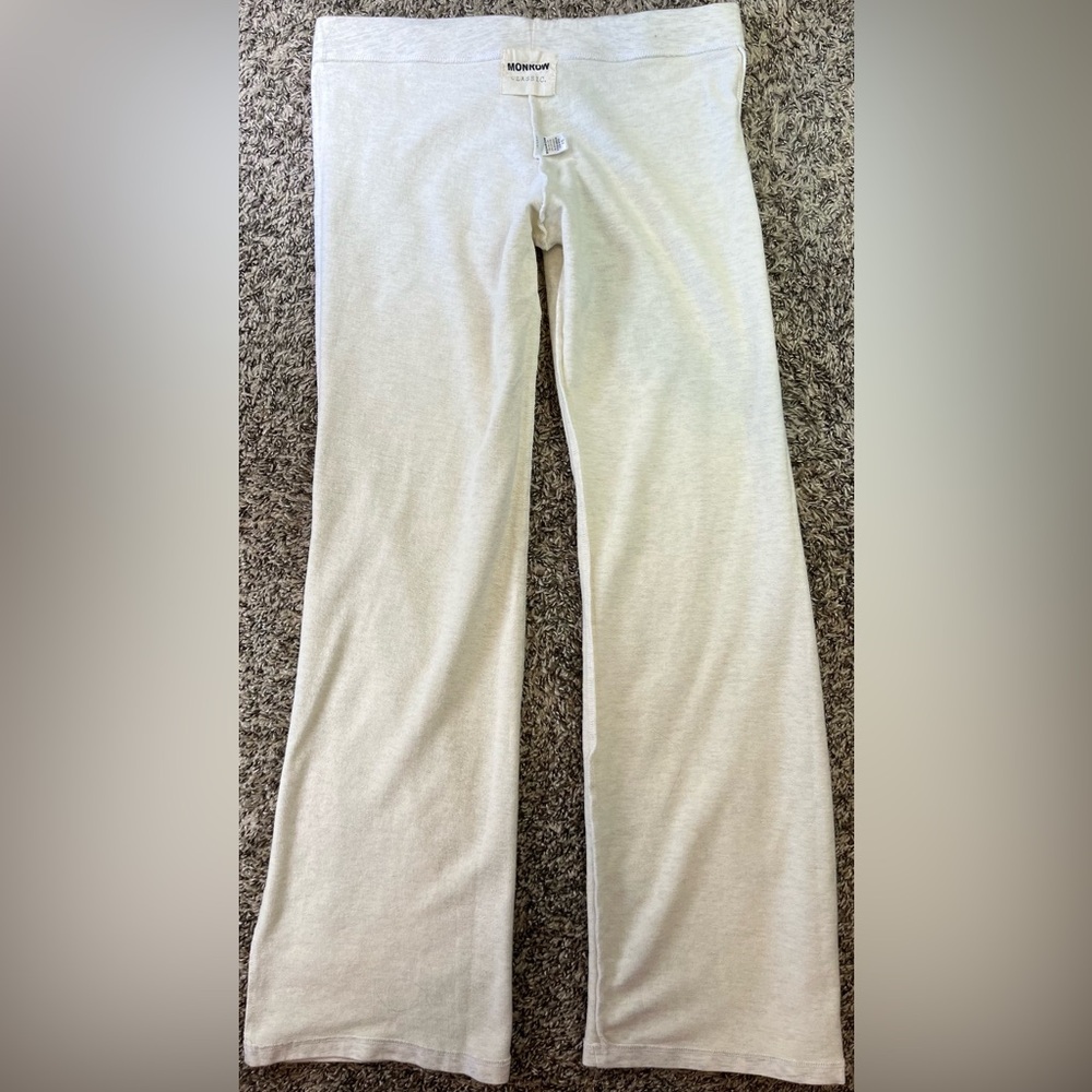 Monrow Classic Low Rise Crop Lounge Sweatpants ~ in Ash/Oatmeal - Picture 13 of 15